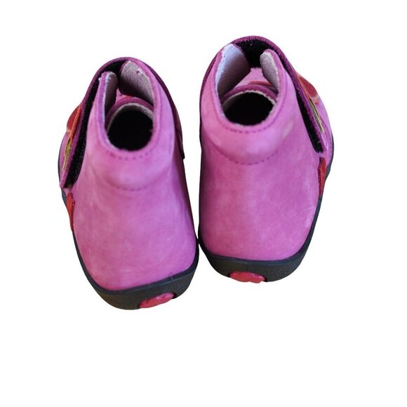 NWOT Aster Girls Pink Leather & Suede Booties Heart & Circle Design Size 9 - Picture 2 of 9